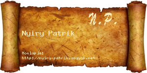 Nyiry Patrik névjegykártya